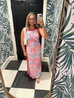 Lilly Pulitzer Pink and Blue Floral Maxi Dress